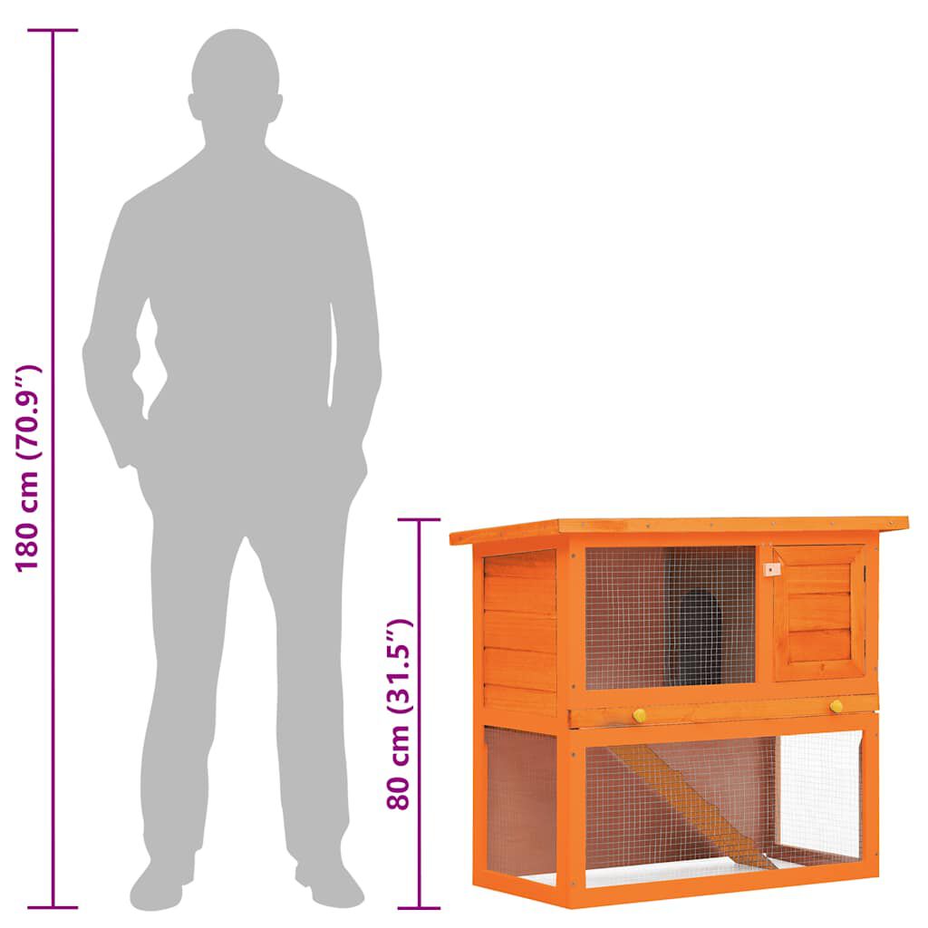 vidaXL قفص أرانب خارجي منزل الحيوانات الصغيرة قفص الحيوانات الأليفة باب واحد خشب