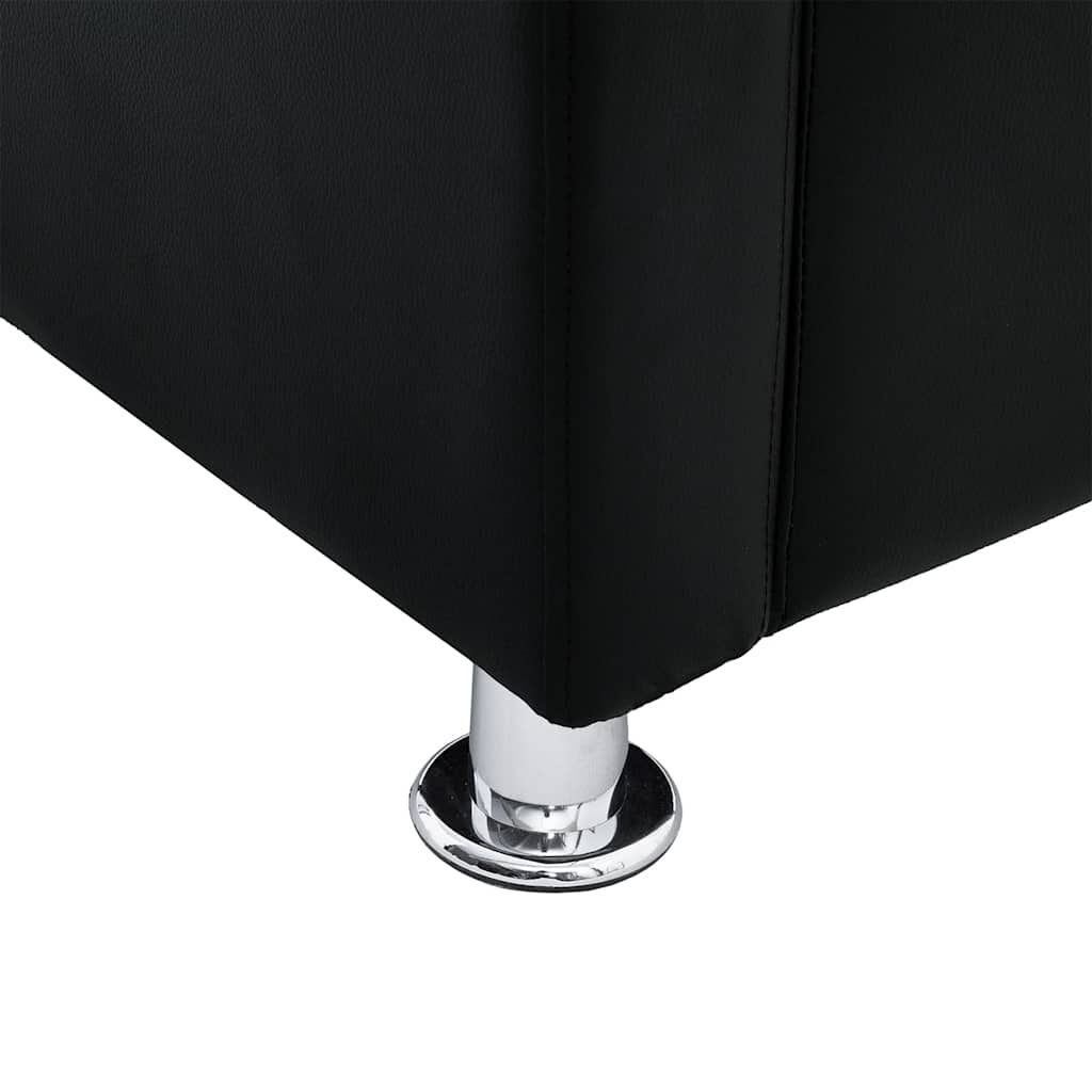 vidaXL كرسي بذراعين مكعب الشكل جلد صناعي أسود