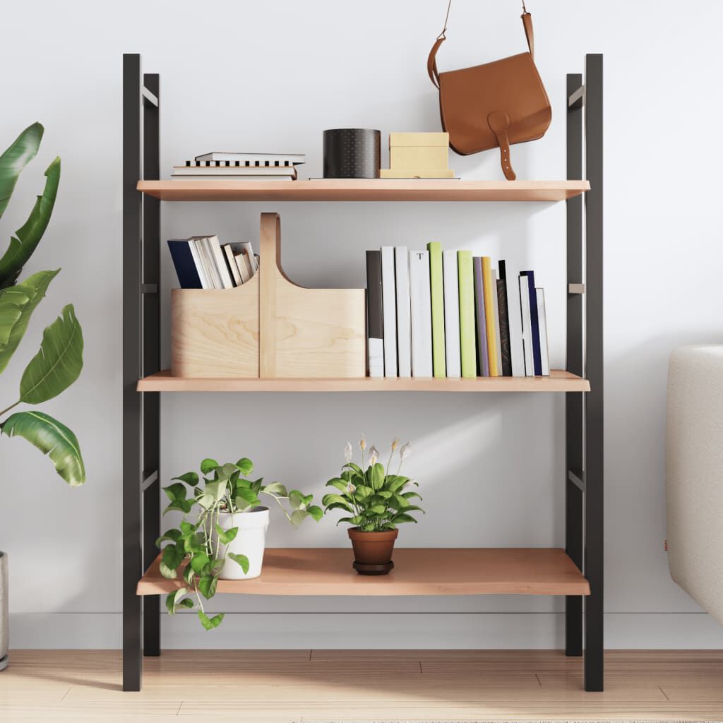 vidaXL رف حائط لون بني فاتح 2x50x80 سم خشب بلوط صلب معالج