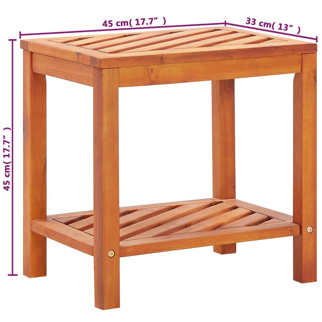 vidaXL طاولة جانبية خشب أكاسيا صلب 45×33×45 سم