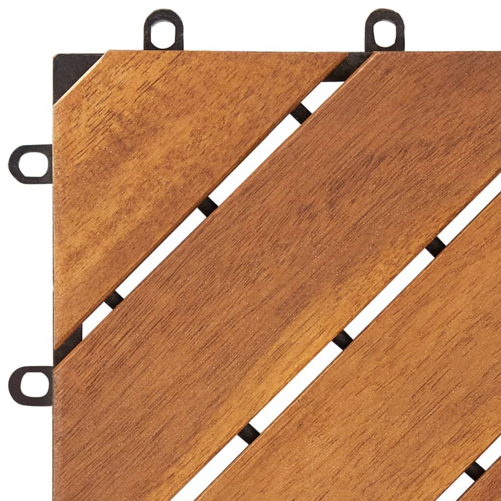 vidaXL بلاط أرضية 10 قطع 30×30 سم خشب أكاسيا صلب