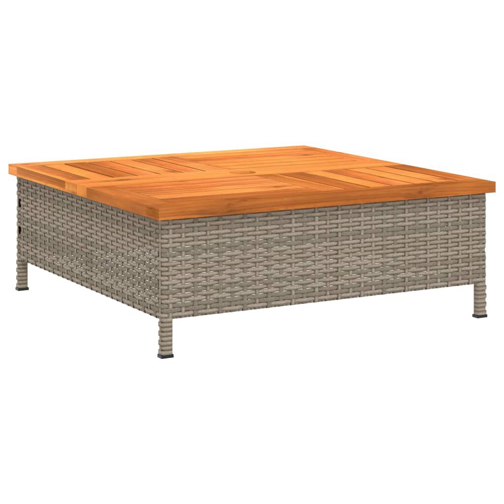 vidaXL غطاء قاعدة مظلة لون رمادي 25x70x70 سم بولي روطان وأكاسيا
