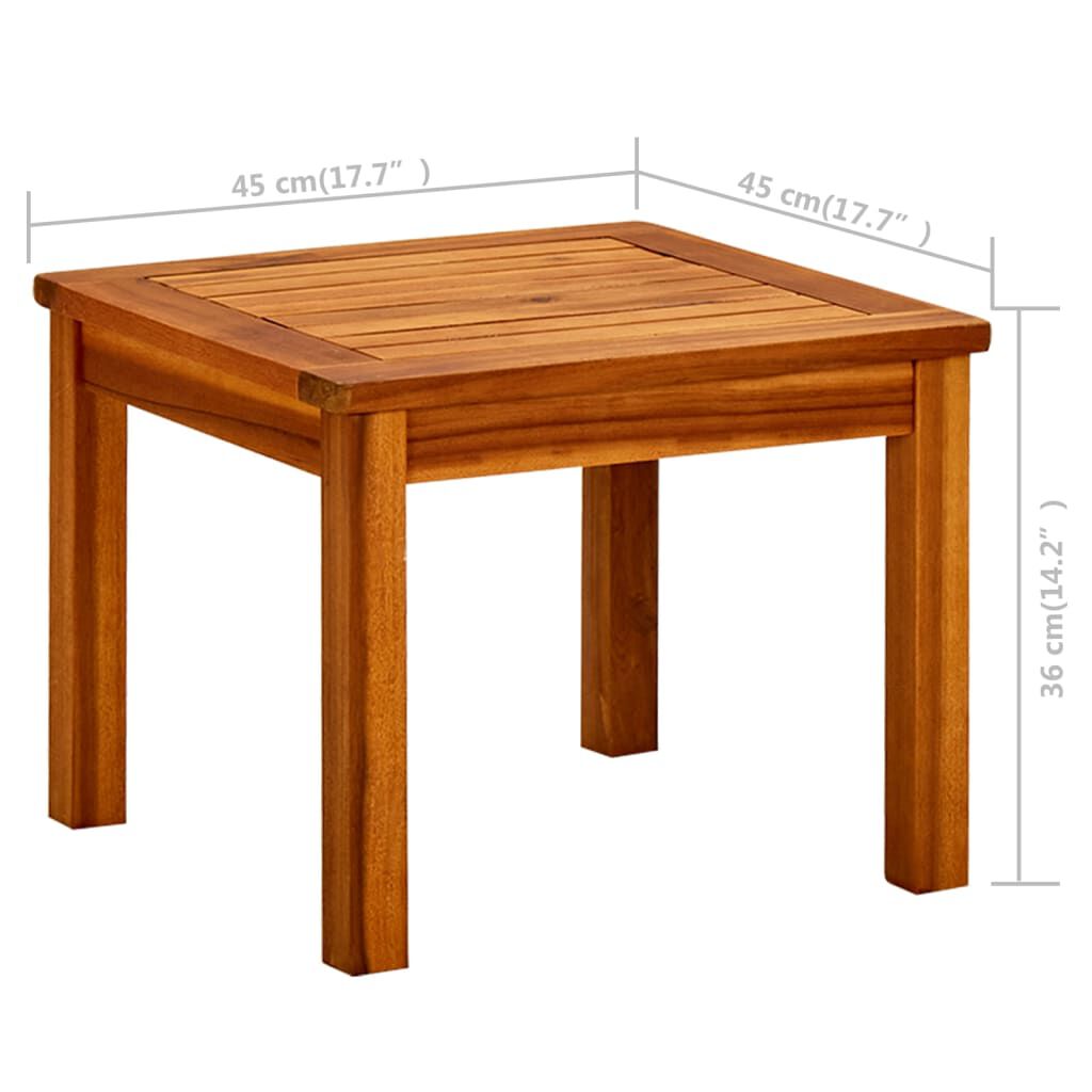 vidaXL طاولة قهوة للحديقة 45×45×36 سم خشب أكاسيا صلب