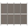 vidaXL مقسم غرفة 4-ألواح أنثراسيت 200&times;180 سم قماش
