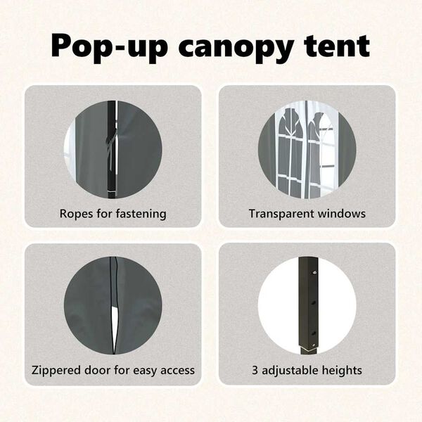 vidaXL خيمة حفلات قابلة للطي مع جدران جانبية أنثراسيت 2x2 م