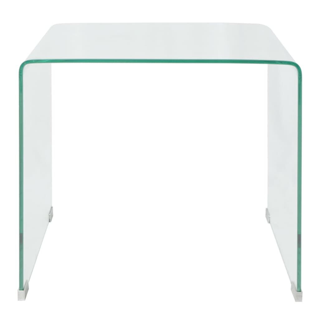 vidaXL طاولة قهوة زجاج مقوى 49.5×50×45 سم شفاف