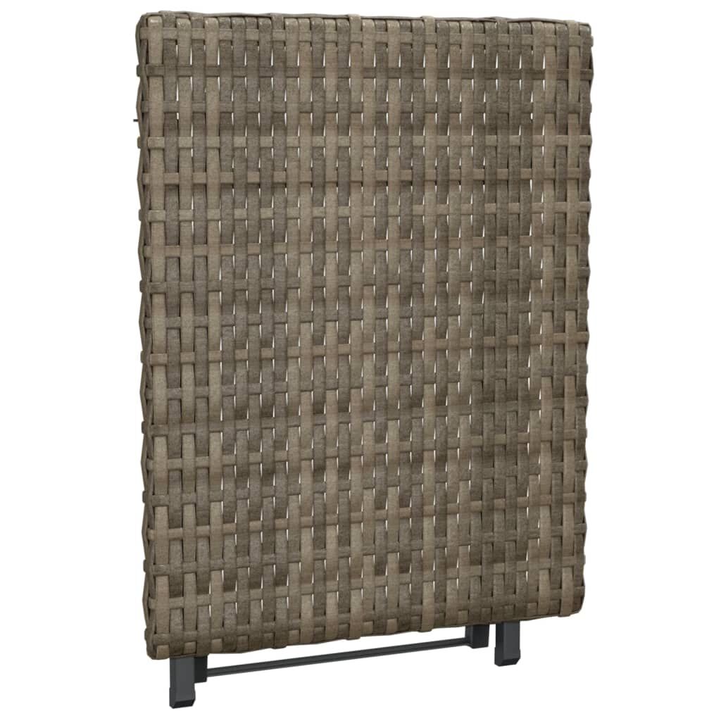 vidaXL طاولة قابلة للثني لون رمادي 45×35×32 سم بولي روطان