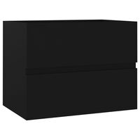 vidaXL خزانة مغسلة أسود 60×38.5×45 سم خشب صناعي