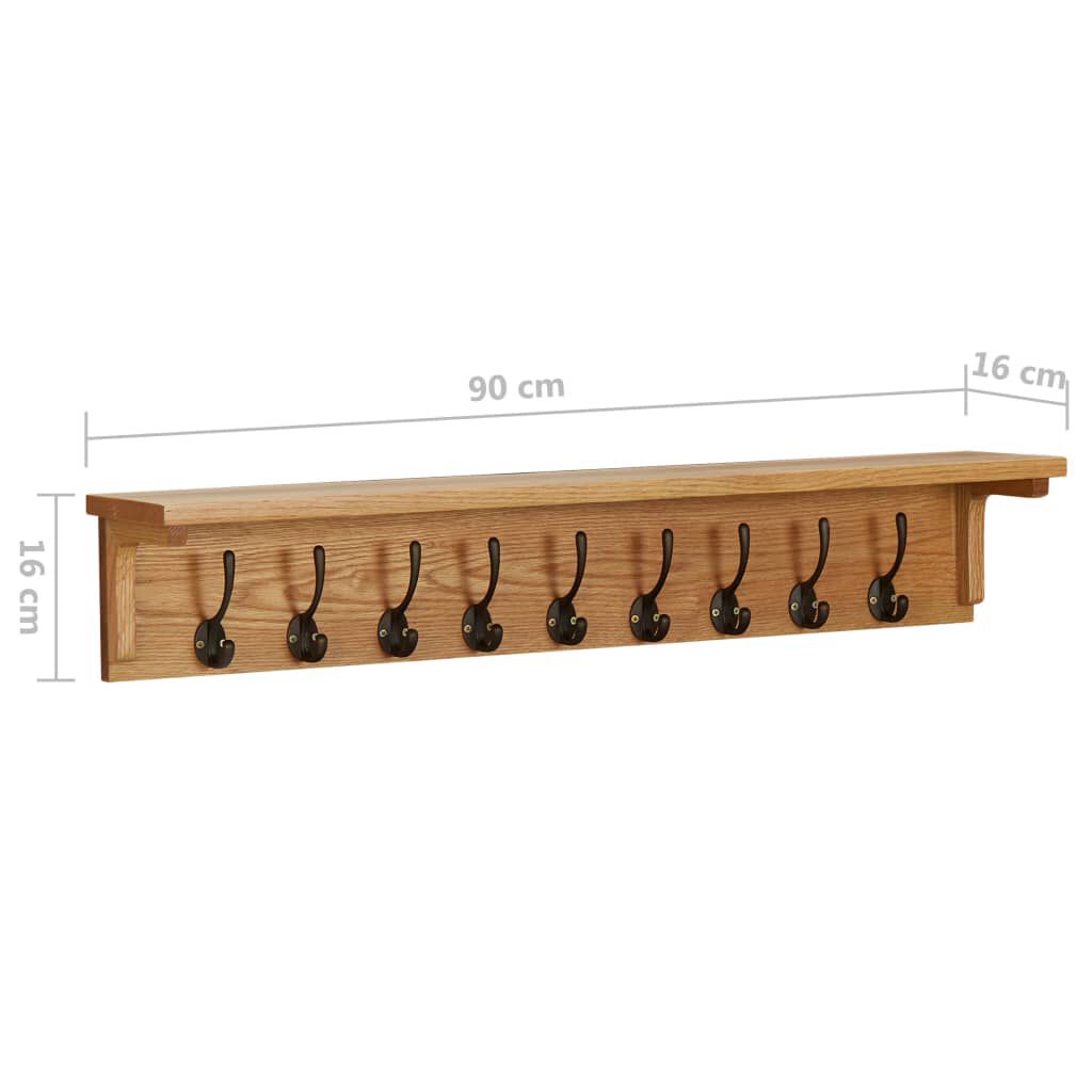 vidaXL حامل معاطف 90×16×16 سم خشب بلوط صلب