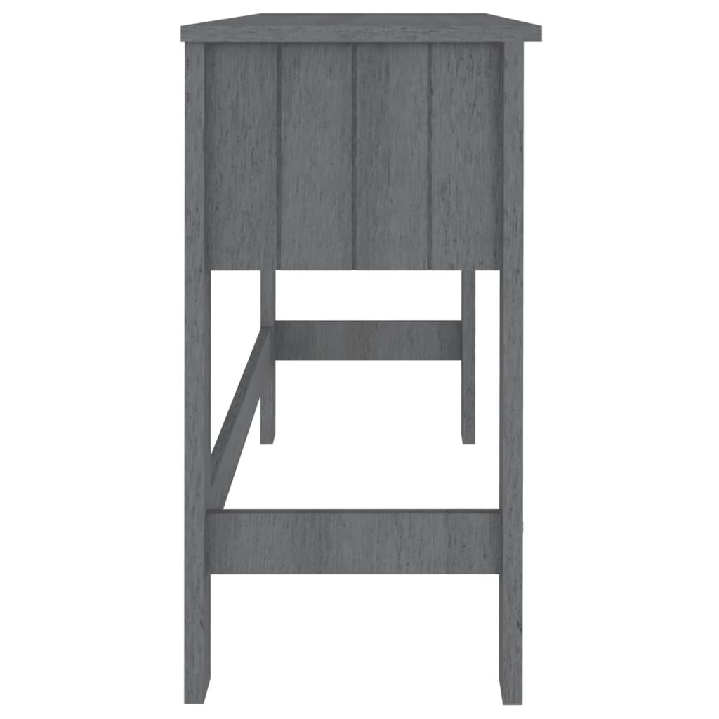 vidaXL مكتب رمادي داكن 110×40×75 سم خشب صنوبر صلب