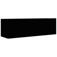 vidaXL خزانة تلفزيون أسود 100×30×30 سم خشب صناعي
