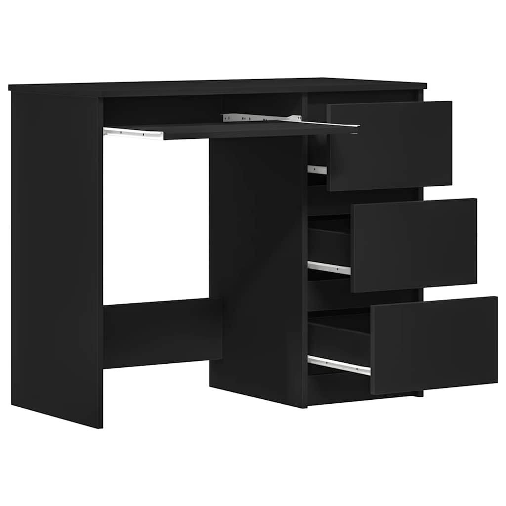 vidaXL مكتب لون أسود 90×45×76 سم خشب صناعي