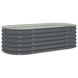 vidaXL حوض حديقة مرتفع 160&times;80&times;44 سم فولاذ مجلفن رمادي