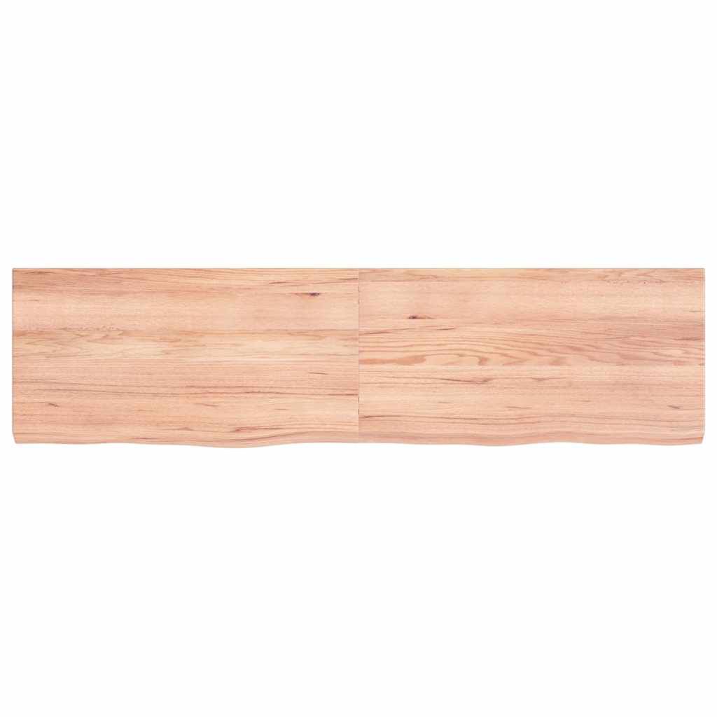 vidaXL رف حائط لون بني فاتح 120*30*(2-4) سم خشب بلوط صلب معالج