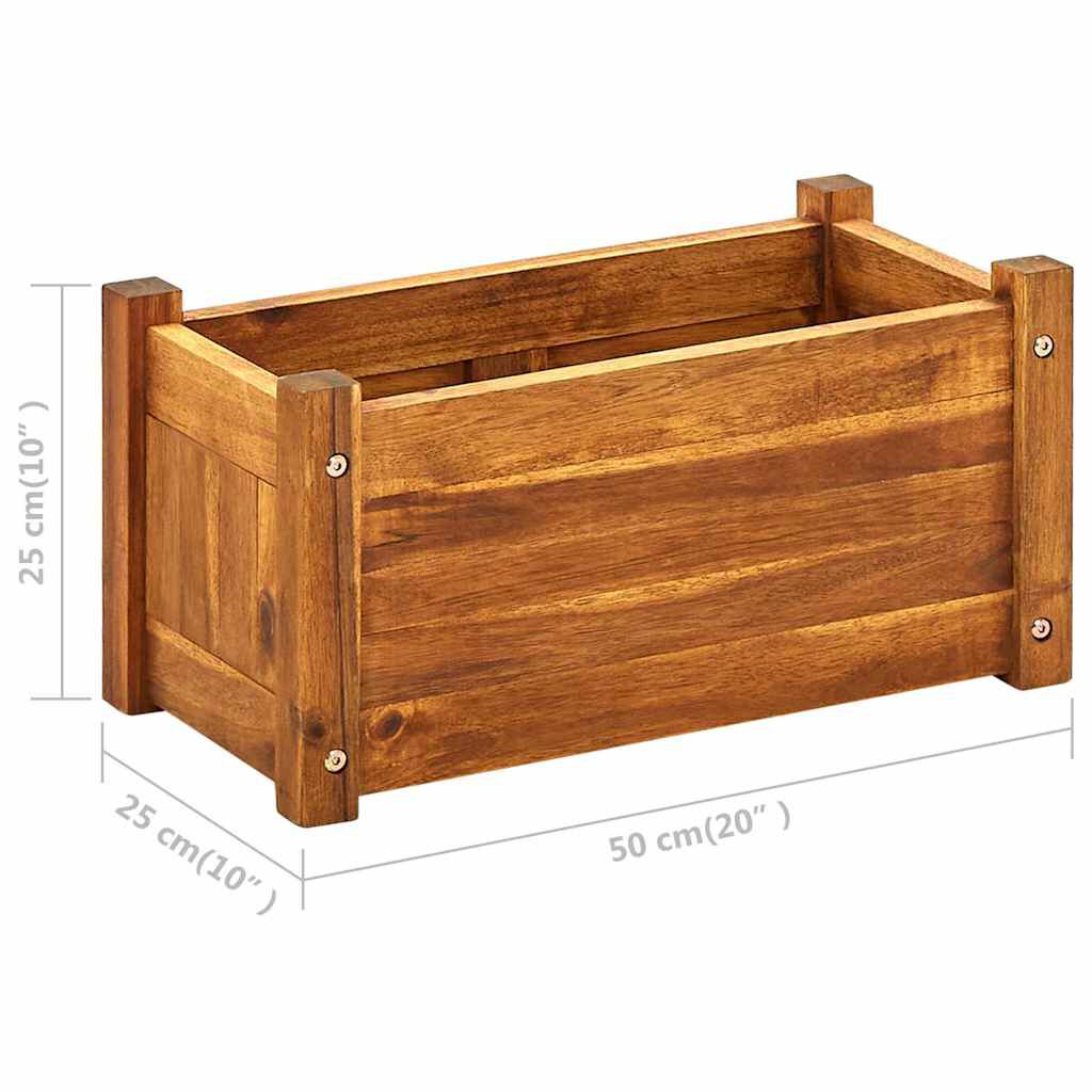 vidaXL حوض حديقة مرتفع خشب أكاسيا صلب 50×25×25 سم