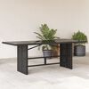 vidaXL طاولة حديقة وسطح زجاجي لون أسود 74x80x190 سم بولي روطان