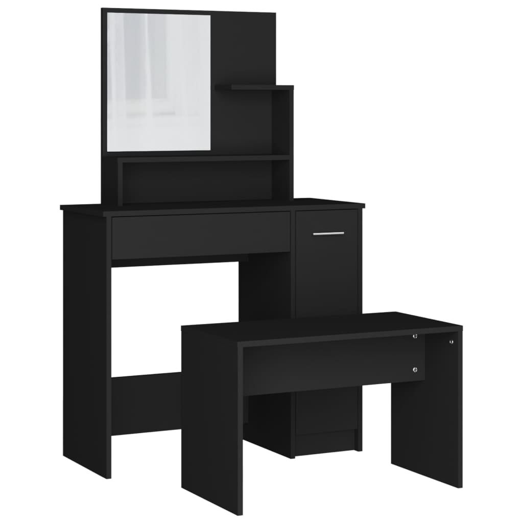 طقم طاولة تسريحة VidaXL أسود 86.5x35x136 سم