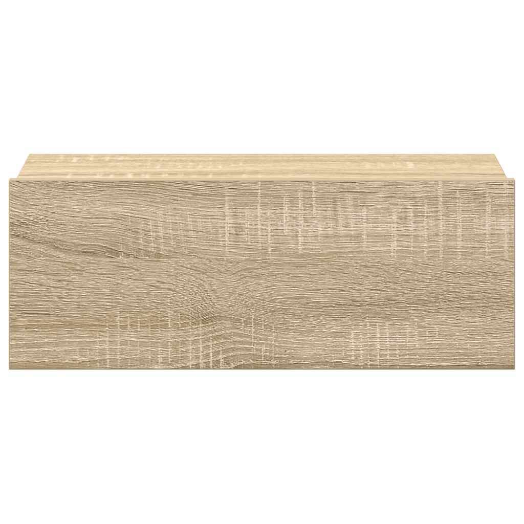 vidaXL منضدة سرير عائمة 2 ق سونوما اوك 40×30×15 سم خشب صناعي
