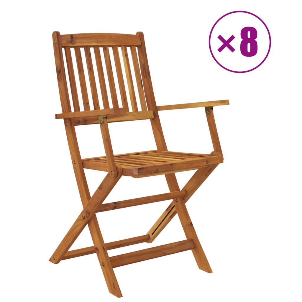 VidaXL طقم سفرة للطي للحديقة 7ق خشب أكاسيا صلب (313321+313322+313324)