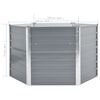 vidaXL حوض حديقة مرتفع فولاذ مجلفن 129×129×77 سم رمادي