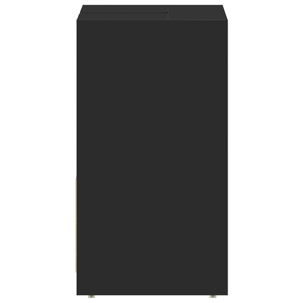 vidaXL خزانة حمام لون أسود 60×33×61 سم خشب صناعي