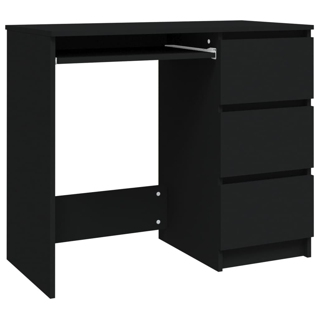 vidaXL مكتب لون أسود 90×45×76 سم خشب صناعي