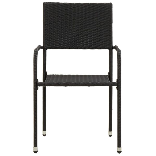 vidaXL عدد 5 طقم سفرة خارجي بولي روطان أسود