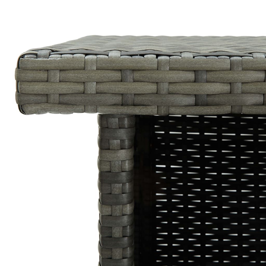 vidaXL طاولة زاوية بار رمادي 100×50×105 سم بولي روطان