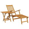 كراسي استرخاء vidaXL Outdoor مع مسند للقدمين وطاولة خشب سنط صلب