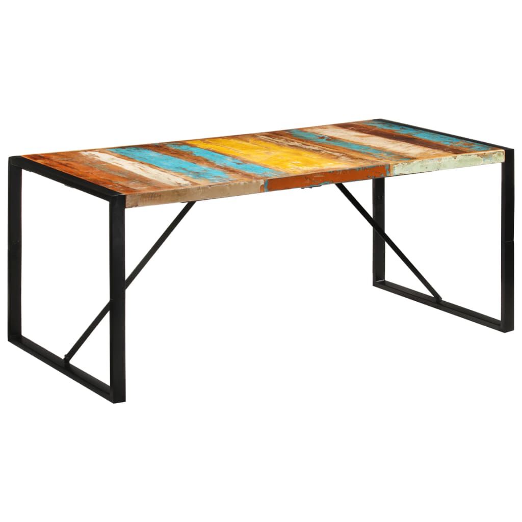 vidaXL طاولة طعام 175×90×76 سم خشب صلب مستصلح