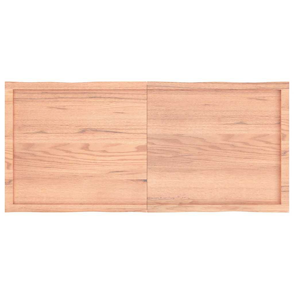 vidaXL سطح طاولة لون بني فاتح 140*60*(2-4) سم خشب صلب معالج وحواف خام