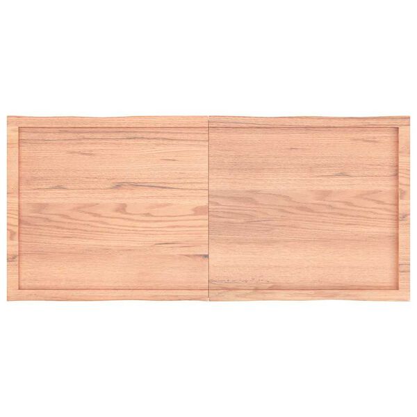 vidaXL سطح طاولة لون بني فاتح 140*60*(2-4) سم خشب صلب معالج وحواف خام