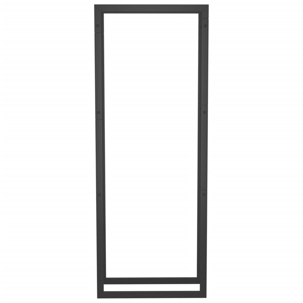 vidaXL حامل حطب لون أسود مطفي 132x28x50 سم فولاذ
