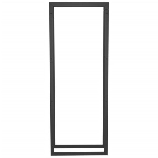 vidaXL حامل حطب لون أسود مطفي 132x28x50 سم فولاذ