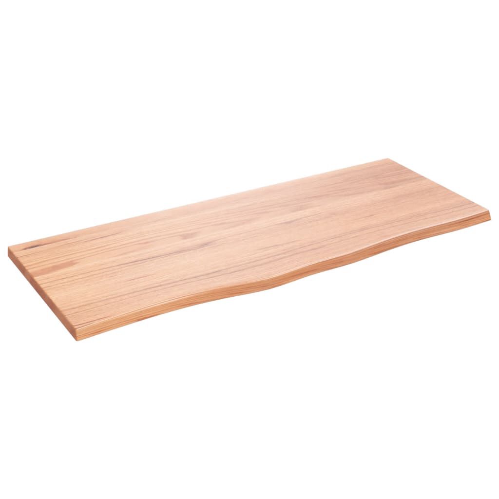 vidaXL رف حائط لون بني فاتح 2x40x100 سم خشب بلوط صلب معالج