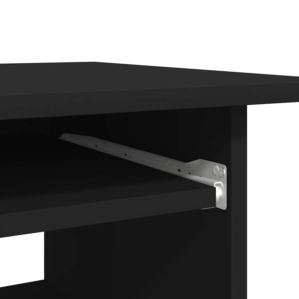 vidaXL مكتب لون أسود 80×45×74 سم خشب صناعي