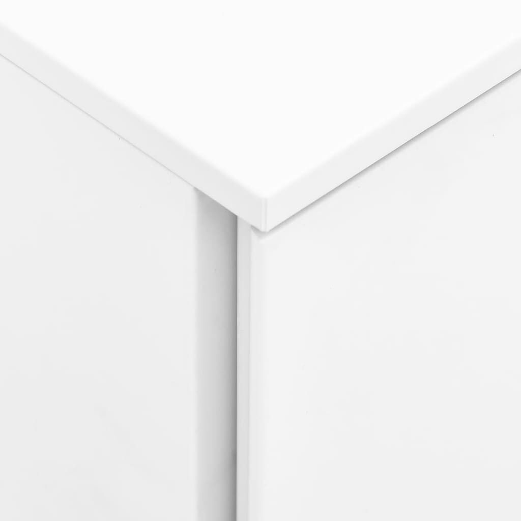 vidaXL خزانة ملفات متحركة أبيض 39×45×60 سم فولاذ