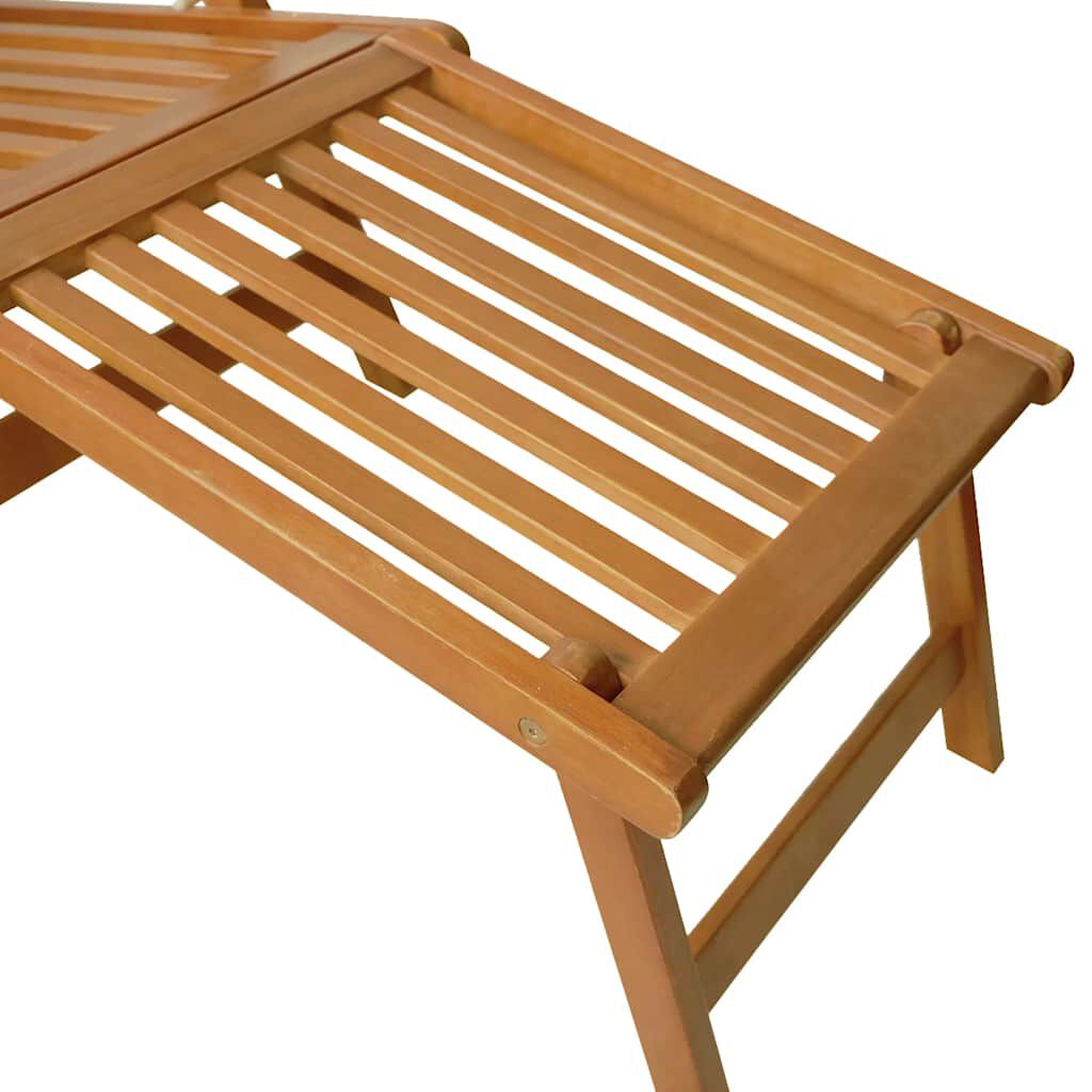 كراسي استرخاء vidaXL Outdoor مع مسند للقدمين وطاولة خشب سنط صلب