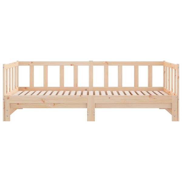 vidaXL سرير نهاري متدحرج 200x90 سم خشب صنوبر صلب