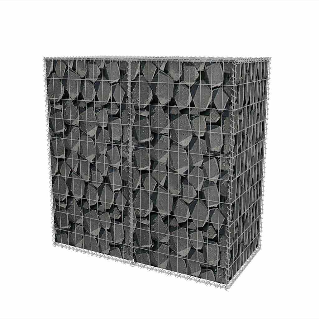 vidaXL سلة جابيون فولاذ مجلفن 100×50×100 سم