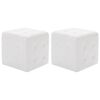 278389 vidaXL بوف 2ق أبيض 30x30x30 سم جلد صناعي (60739)