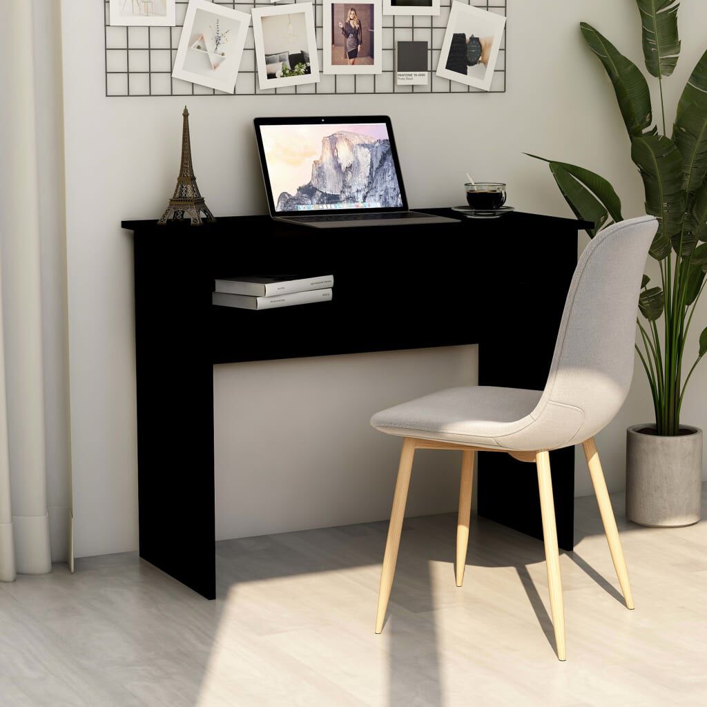 vidaXL مكتب لون أسود 90×50×74 سم خشب صناعي
