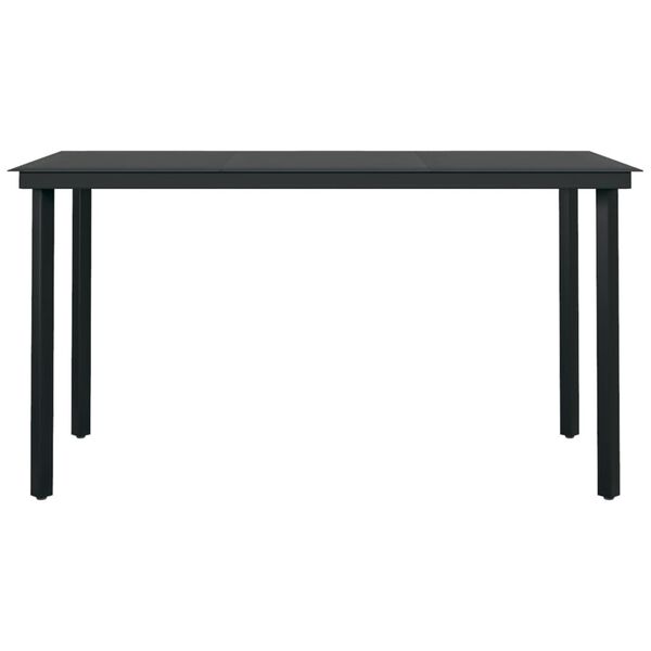 vidaXL عدد 7 قطع طقم سفرة حديقة أسود