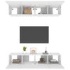 vidaXL خزائن تلفزيون 4ق أبيض 80x30x30 سم خشب صناعي