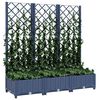 vidaXL حوض حديقة مع تعريشة أزرق رمادي 120×40×121.5 سم PP