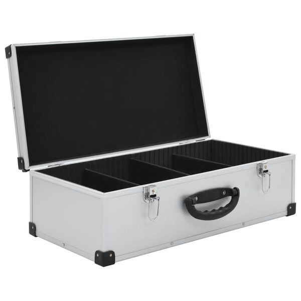 vidaXL صندوق سي دي لـ 80 قرص سي دي ألومنيوم ABS فضي