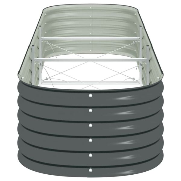vidaXL حوض حديقة مرتفع 320×80×44 سم فولاذ مجلفن رمادي