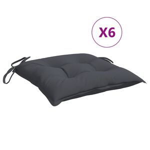 vidaXL وسائد كرسي 6 ق أنثراسيت 40&times;40&times;7 سم قماش