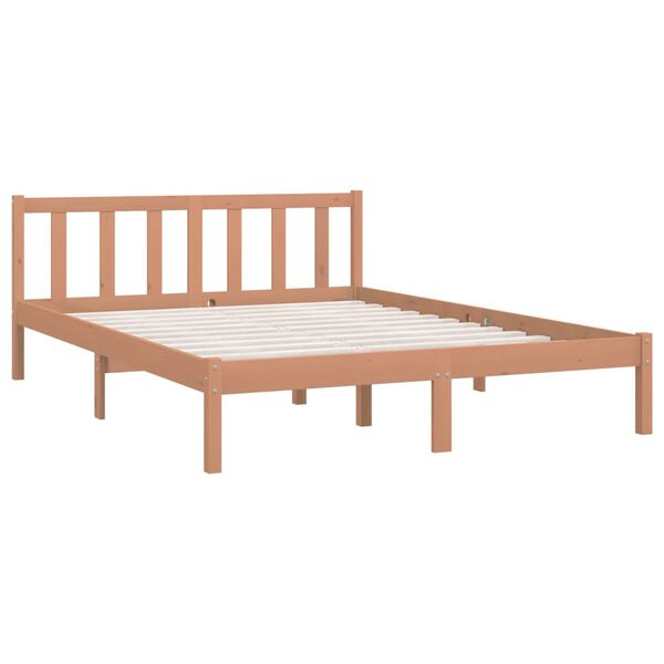 vidaXL إطار سرير خشب صنوبر صلب بني عسلي 120×200 سم