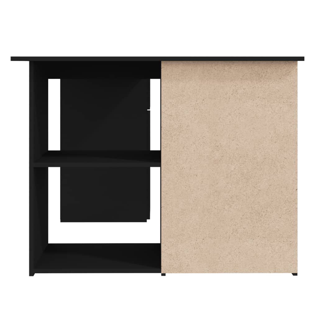 vidaXL مكتب زاوية لون أسود 145×100×76 سم خشب صناعي
